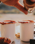Rolled Enamelware Cup Set